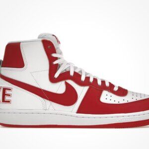 Nike‎ Terminator High White Red Men's 10.5 Retro Basketball Shoes FJ4454